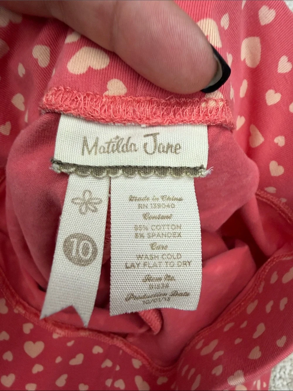 Matilda Jane Girls Heart Ruffle Leggings Size 10